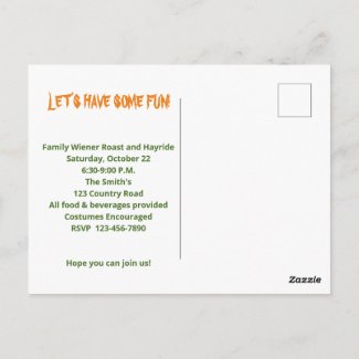 Halloween Party/Wiener Roast Invitation/ Bat