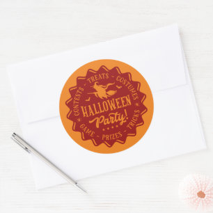 Halloween Party Witch  Classic Round Sticker
