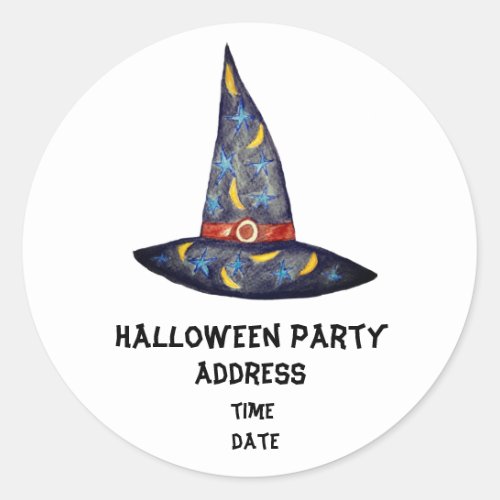 Halloween Party Witch Hat Custom Sticker