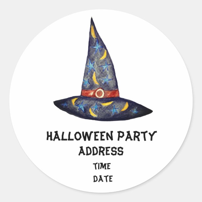 Halloween Party Witch Hat Custom Sticker (Front)