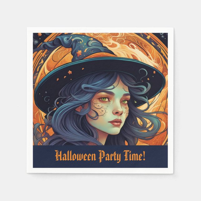 Halloween Party Witch Theme Napkins (Front)