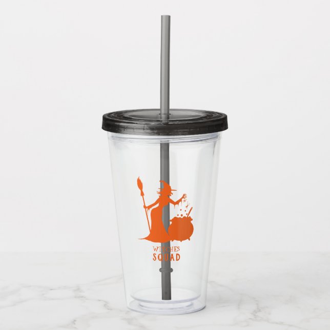 Halloween Party Witches Squad Spider Frog Potion Acrylic Tumbler (Front)