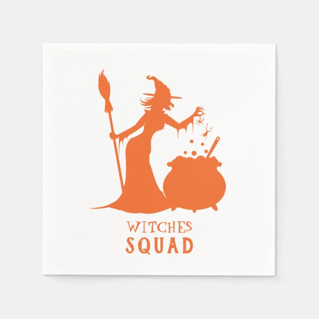 Halloween Party Witches Squad Spider Frog Potion Napkins (Front)