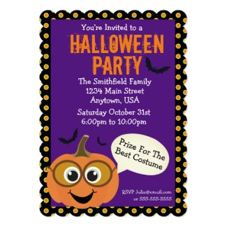Halloween Party With Pumpkin Invitations