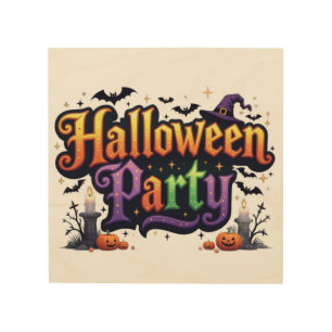 Halloween Party Wood Wall Art