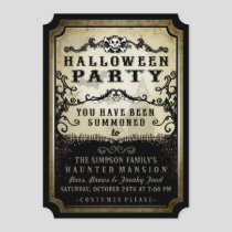 Halloween Party You Have Been Summoned Black & Tan Invitation