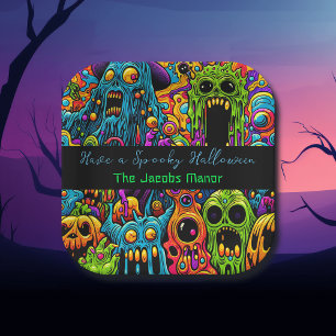 Halloween Party Zombie and Monsters Personalized Paper Plates