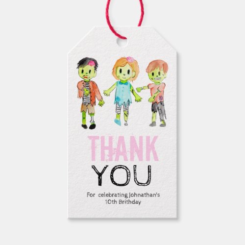 Halloween party zombie favor tags