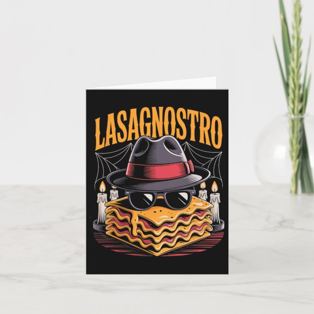 Halloween Pasta Meme Mafia Parody Funny Lasagna Ar Card (Front)