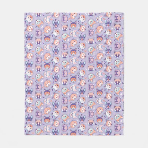 Halloween pastel Cats Fleece Blanket