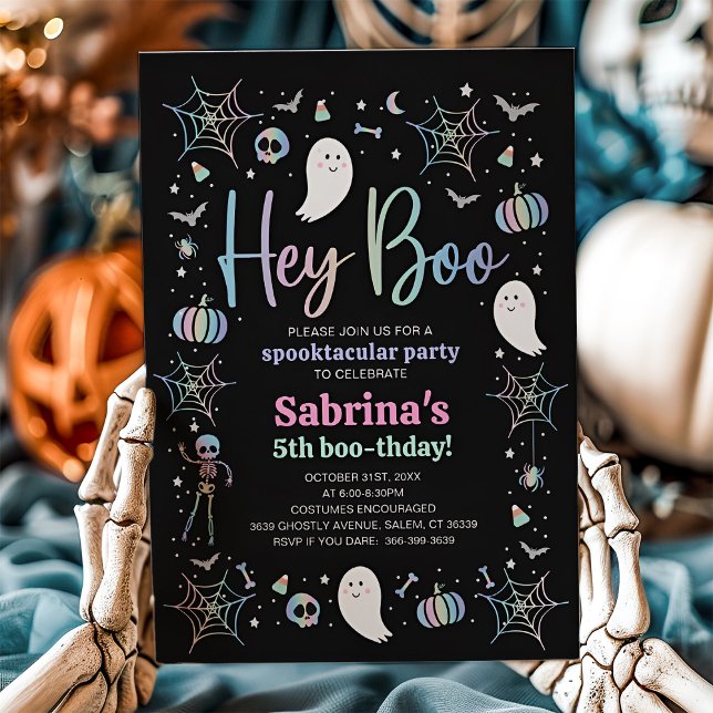 Halloween Pastel Cute Ghost Spooktacular Birthday Invitation (Halloween Pastel Cute Ghost Birthday Spooktacular Invitation)
