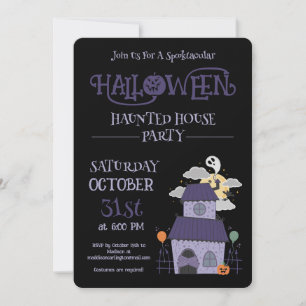 Halloween Pastel Goth Haunted House Party Invitation