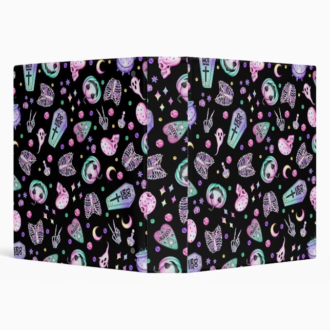 Halloween pastel gothic apothecary and graveyard 3 ring binder (Background)