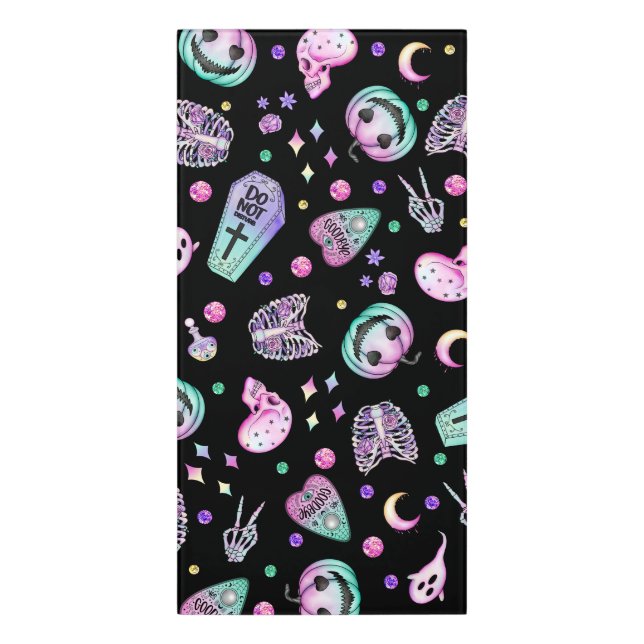 Halloween pastel gothic apothecary and graveyard door sign (Classic Front Vert)