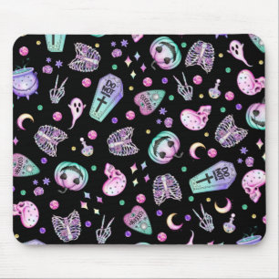 Halloween pastel gothic apothecary and graveyard mouse pad