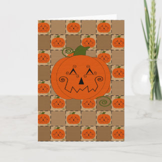 Halloween Patchwork Pumpkin Card