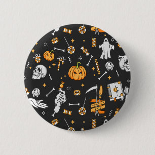 Halloween Pattern 2 Button