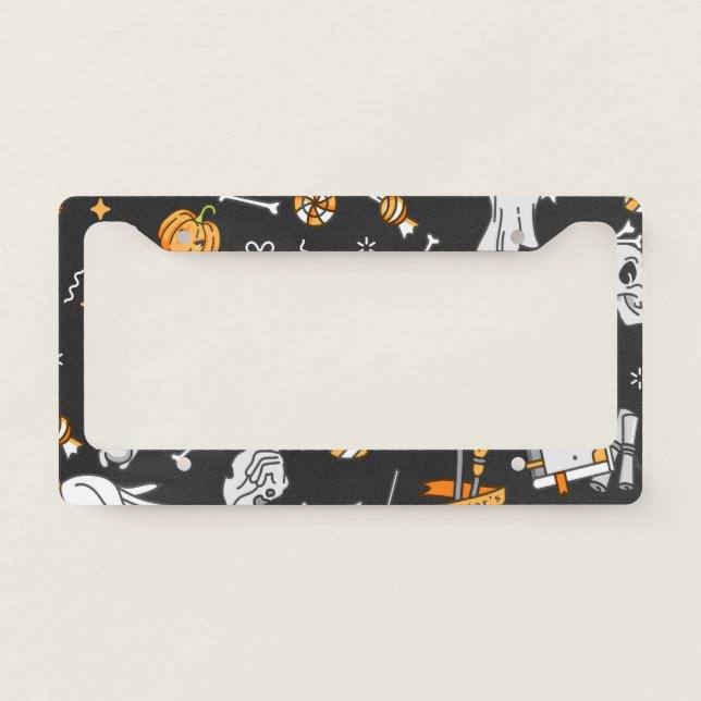 Halloween Pattern 2 License Plate Frame (Front)