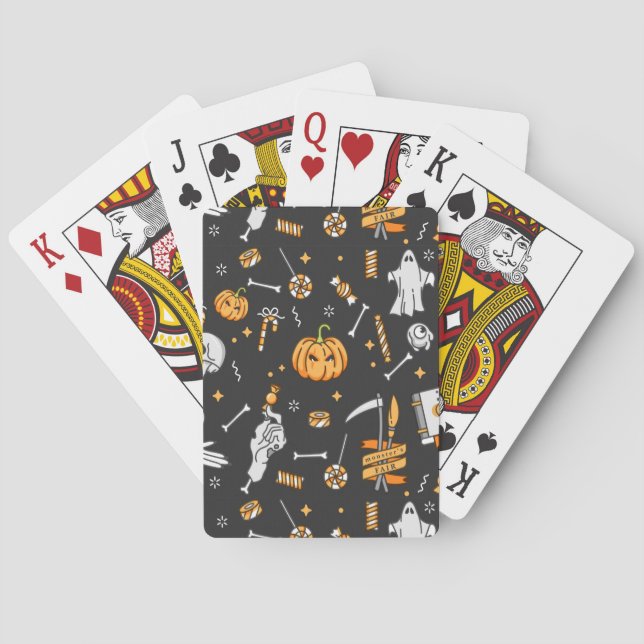 Halloween Pattern 2 Poker Cards (Back)