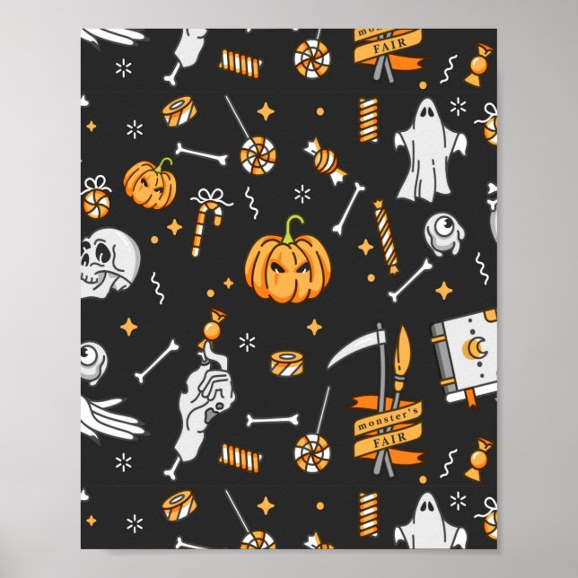 Halloween Pattern 2 Poster (Front)