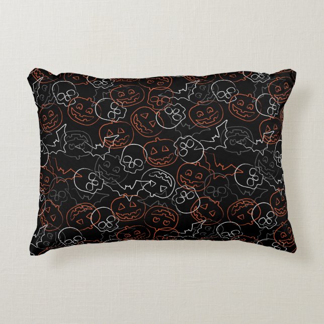 Halloween Pattern Accent Pillow (Front)