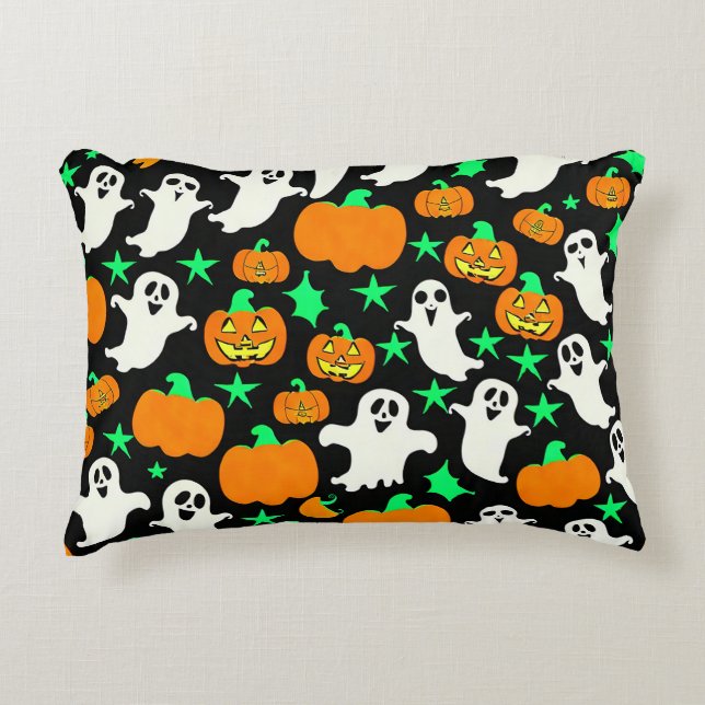 Halloween Pattern Accent Pillow (Front)