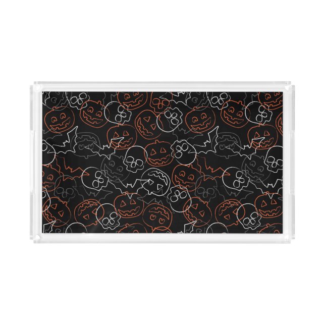 Halloween Pattern Acrylic Tray (Front)