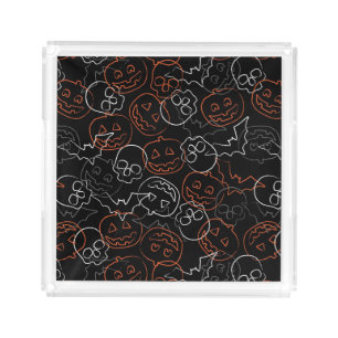 Halloween Pattern Acrylic Tray