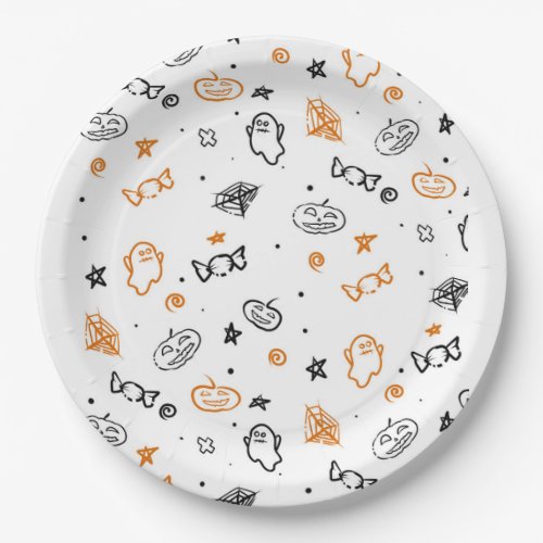 Halloween Pattern Background  Paper Plates