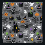 Halloween Pattern Bandana<br><div class="desc">Funny Halloween pattern with bats,  cats,  spiders,  ghosts,  pumpkins,  haunted house,  lollipops.</div>