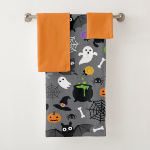Halloween Pattern Bath Towel Set