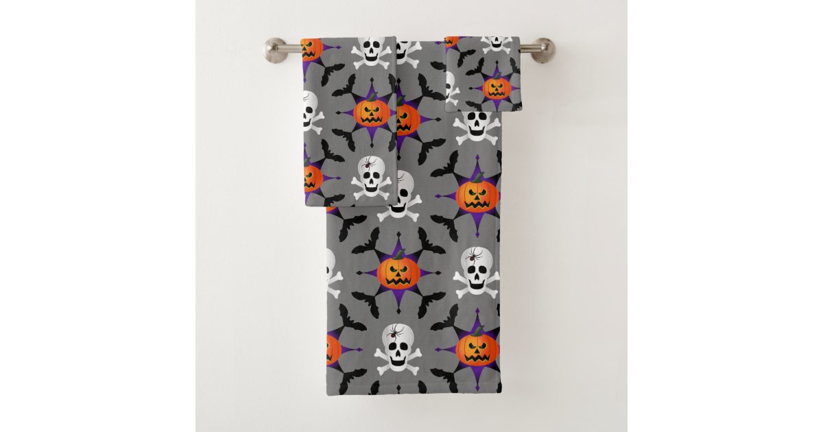 Halloween Pattern Bath Towel Set Zazzle