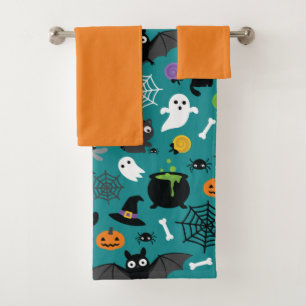 Halloween Pattern Bath Towel Set