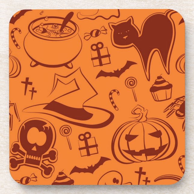 Halloween pattern beverage coaster (Front)
