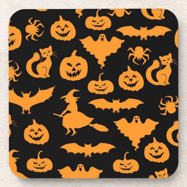 Halloween pattern beverage coaster (Front)