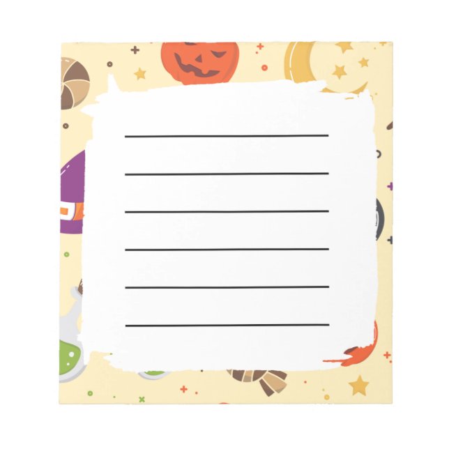 Halloween Pattern Blank Planner Notepad (Front)