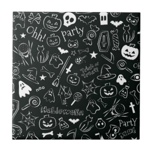 Halloween Pattern Ceramic Tile