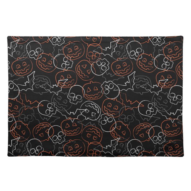 Halloween Pattern Cloth Placemat (Front)