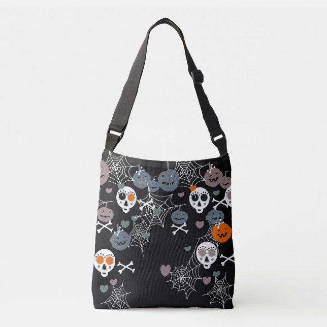 Halloween pattern  crossbody bag (Front)