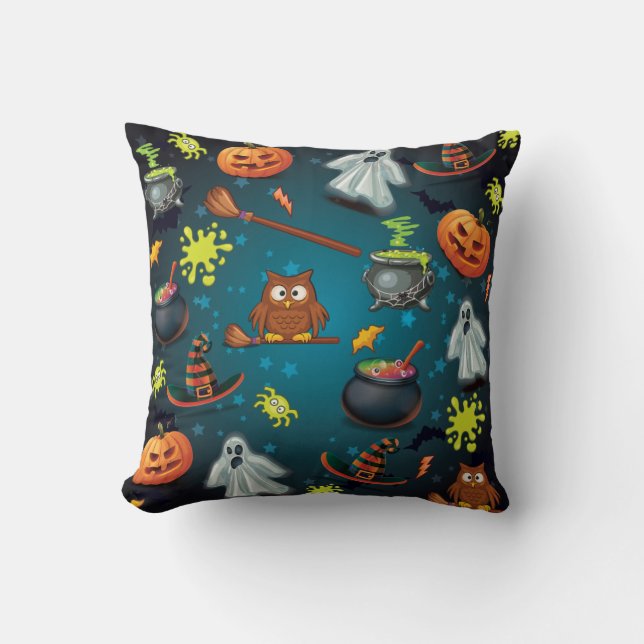 Halloween pattern Cute Throw Pillow (Front)