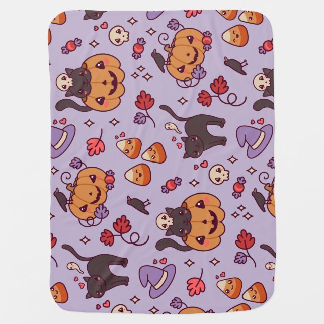 Halloween pattern decoration coffee mug baby blanket (Front)