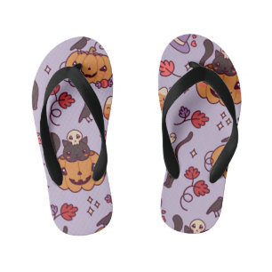 Halloween pattern decoration coffee mug kid's flip flops