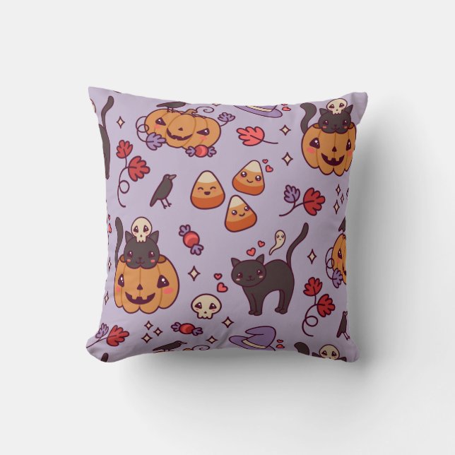 Halloween pattern decoration coffee mug throw pill pillow (Front)