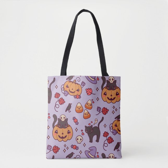 Halloween pattern decoration coffee mug tote bag (Front)