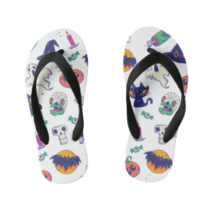 Halloween pattern decoration kid's flip flops