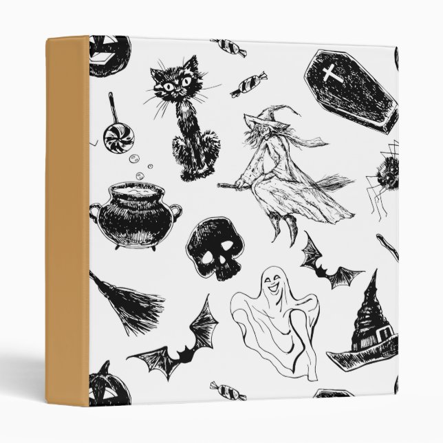 Halloween pattern design 3 ring binder (Front/Spine)