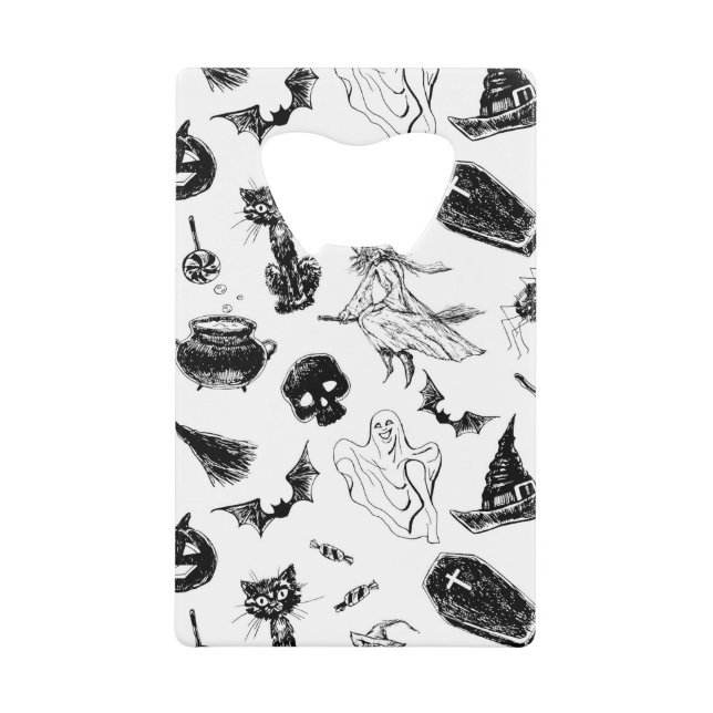 Halloween pattern design credit card bottle opener (Front)