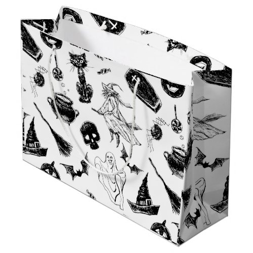 Halloween pattern design large gift bag