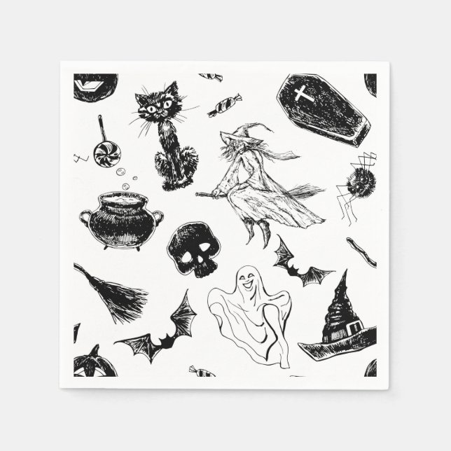 Halloween pattern design paper napkins (Front)
