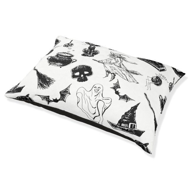 Halloween pattern design pet bed (Angled)